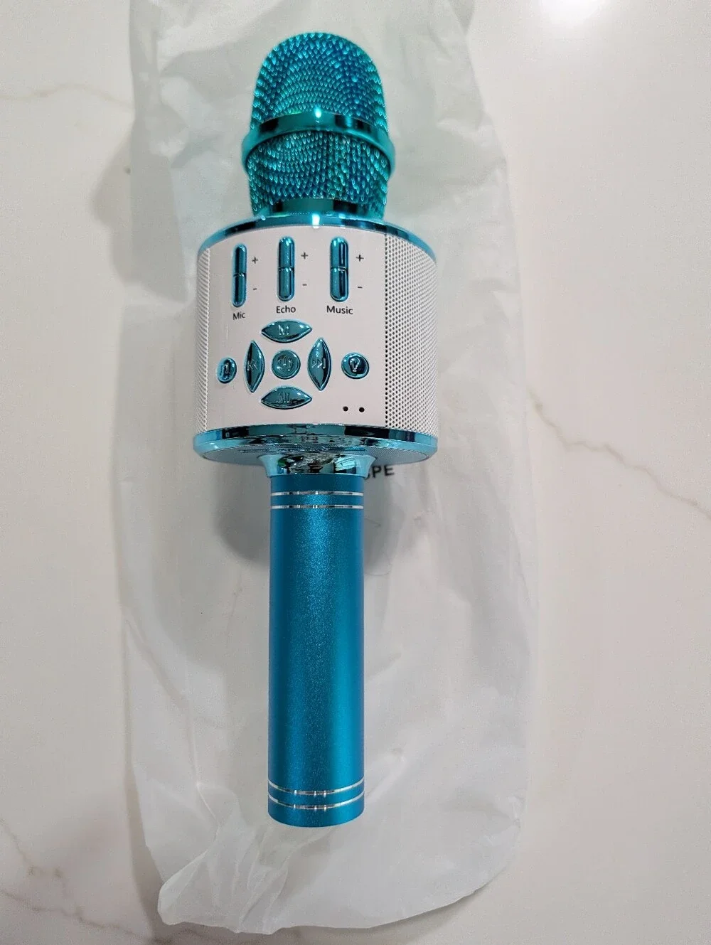 Wireless Karaoke Microphone Bluetooth Handheld - Blue {NEVER USED}